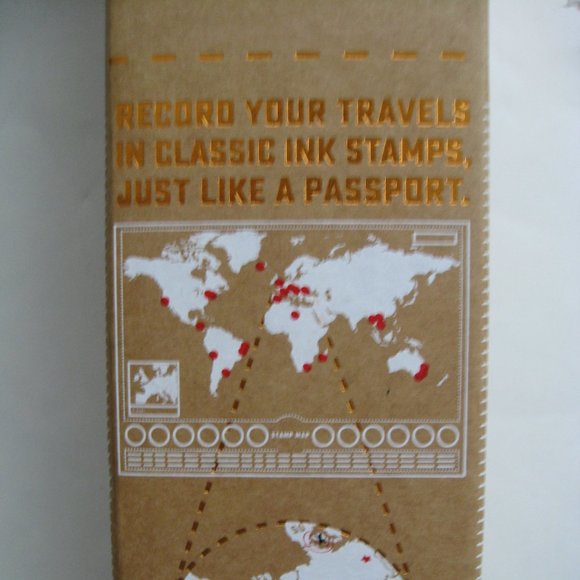 Travel Stamp Map - Craft Map With Ink Stamps by Originals by Luckies New in Box - Picture 2 of 15